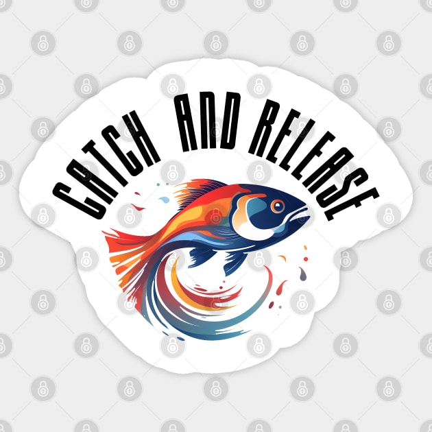 Catch and release Sticker by GraphGeek